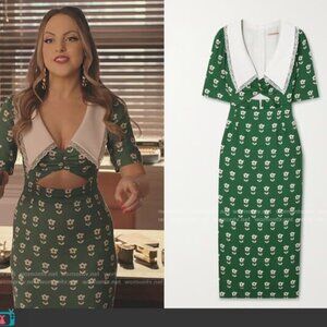 Alexa Chung Green Collared Dress